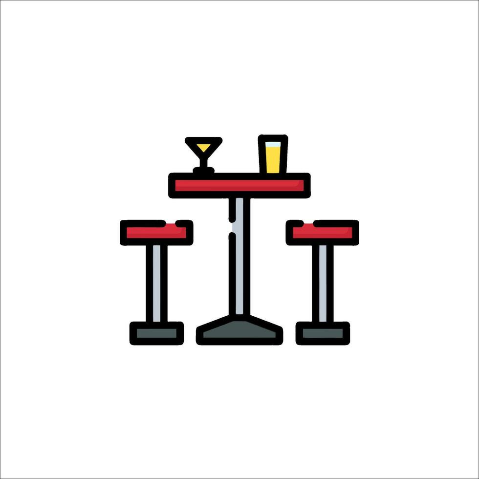 Bar and table icon vector