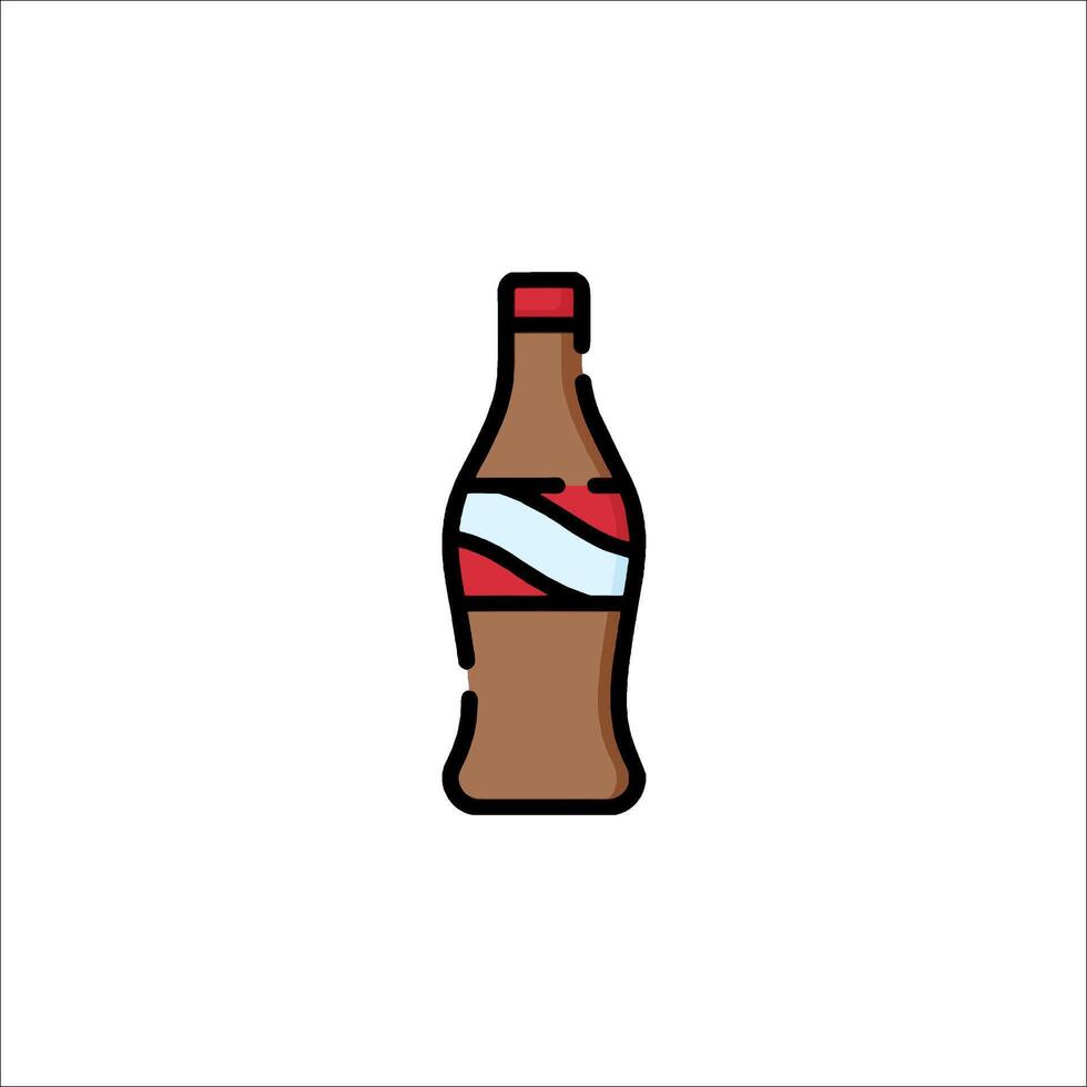 A bottle of coke with a red stripe on it vector