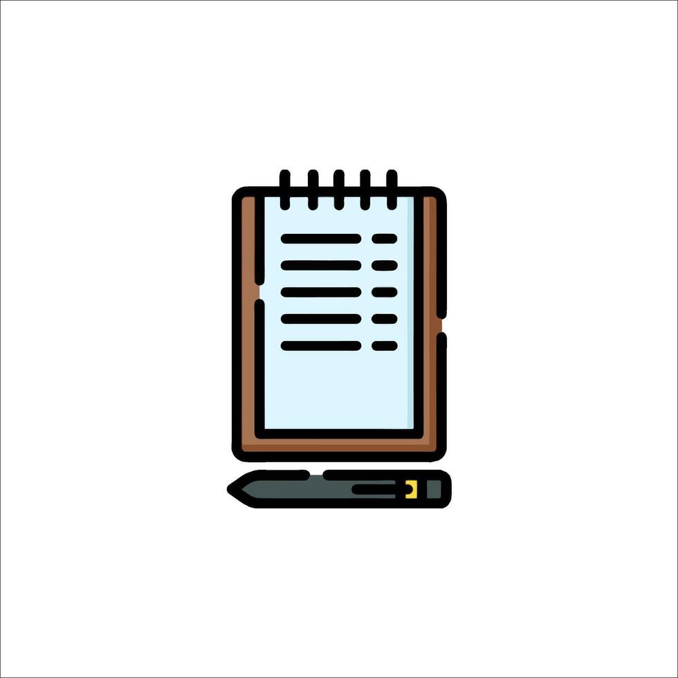 Notebook and pen icon illustration vector
