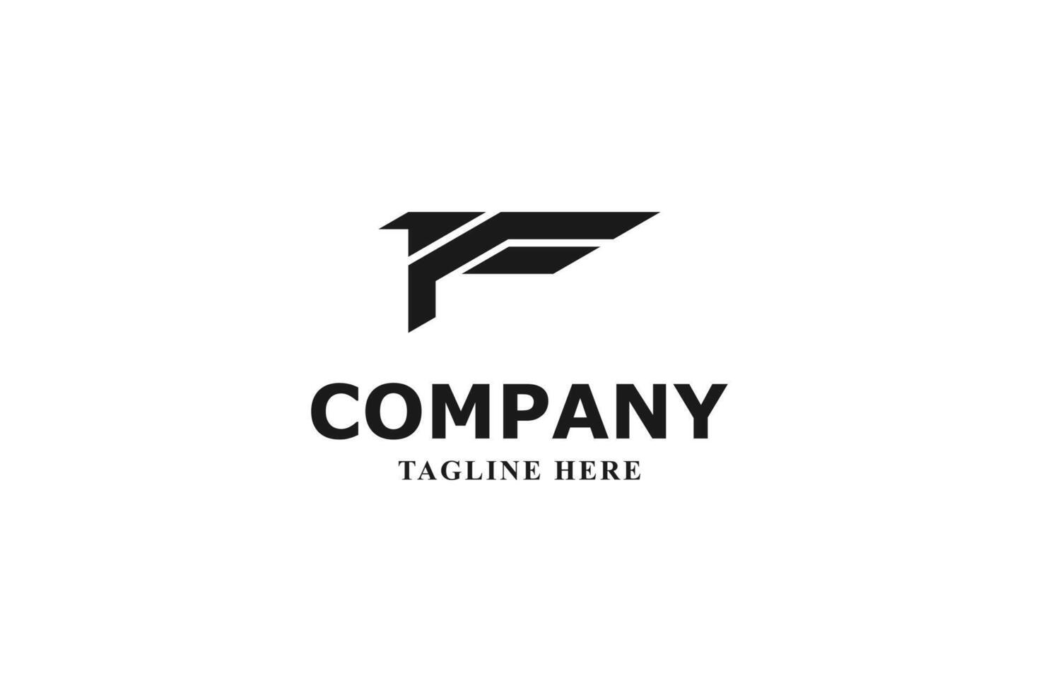 letter f and eagle with wing logo vector
