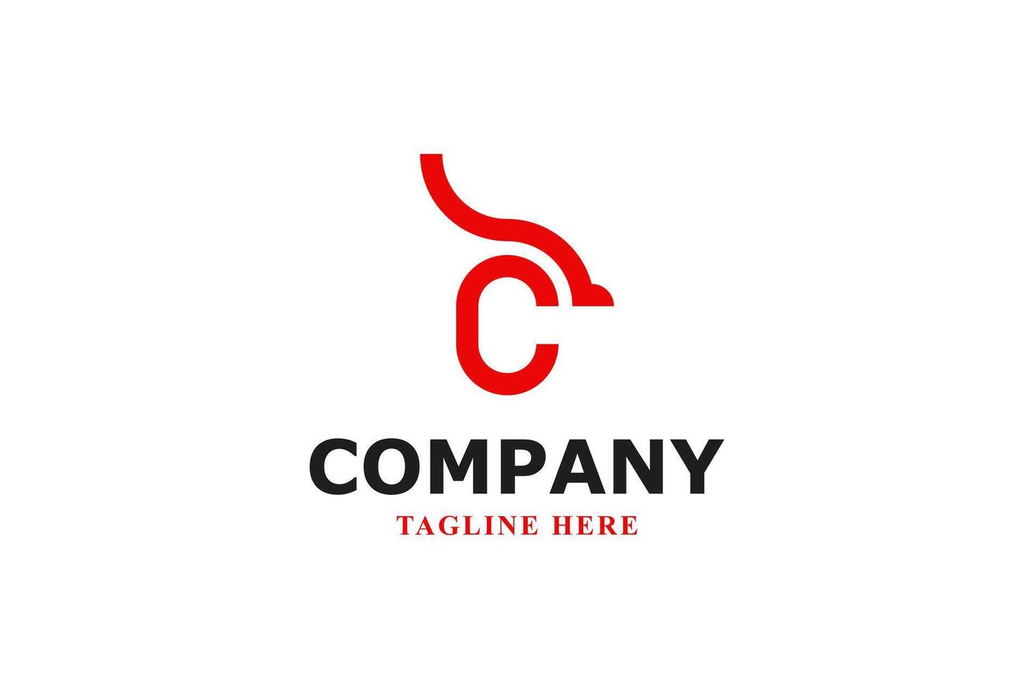 letter c and red eagle modern logo vector