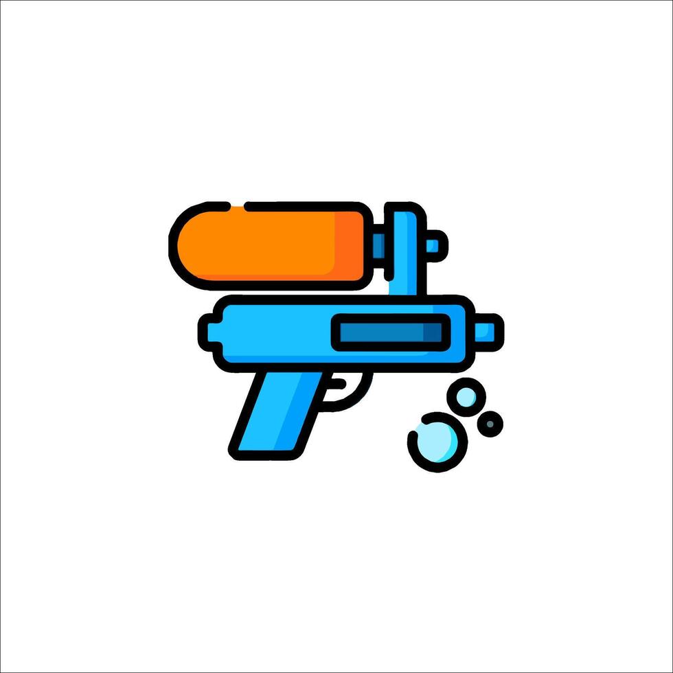 A cartoon gun with a blue and orange handle vector
