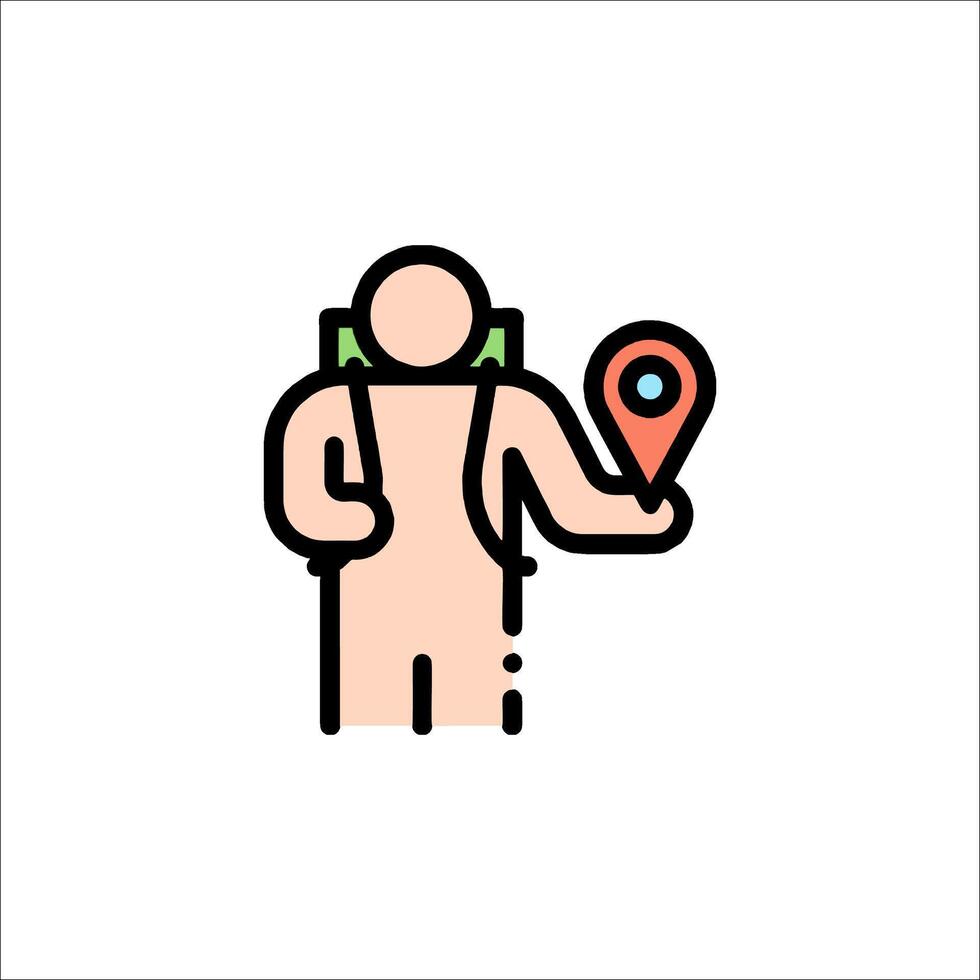 A man with a map marker in his hand vector