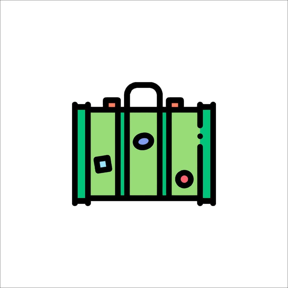 A suitcase icon with colorful dots on it vector