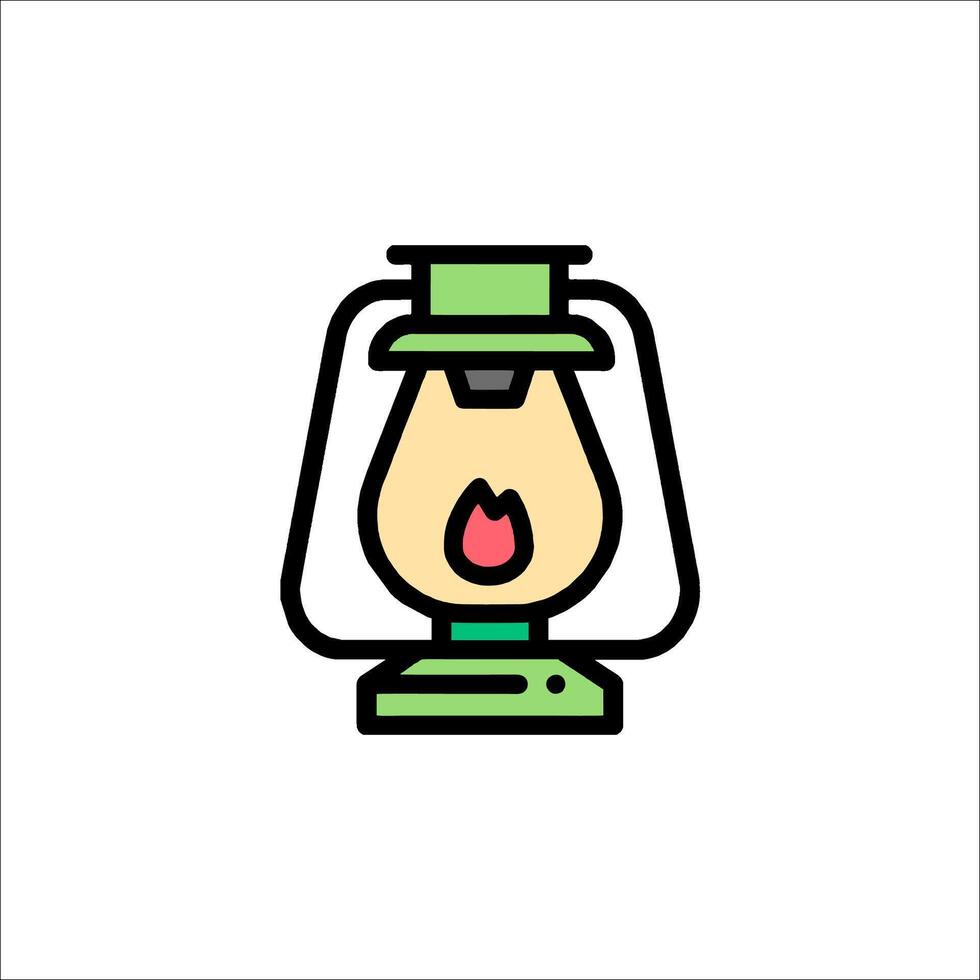 A green and red lantern icon on a white background vector