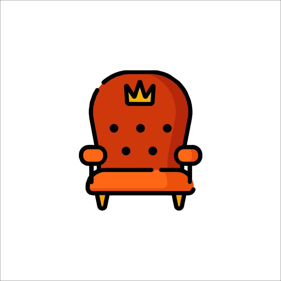 A red chair with a crown on it vector