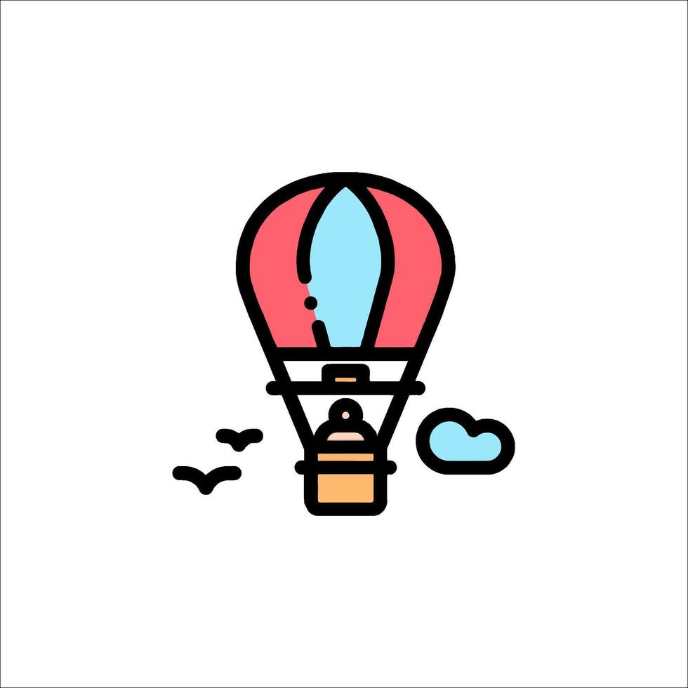 Hot air balloon icon illustration vector