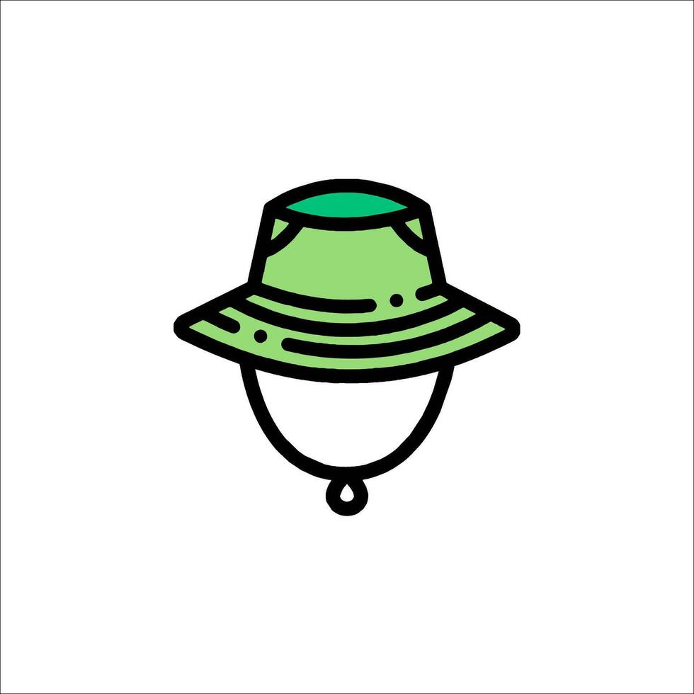 A green hat with a green ribbon on it vector