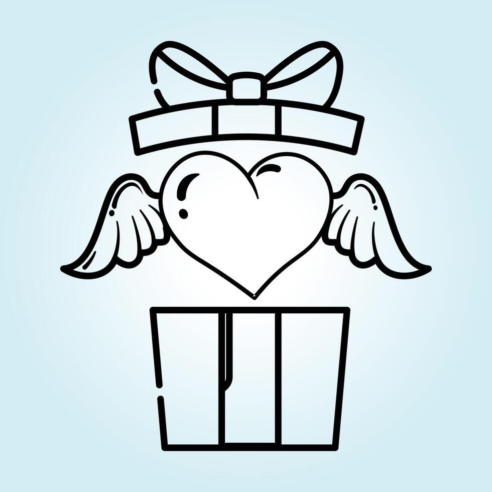 Winged Heart Gift A Symbol of Love and Affection vector