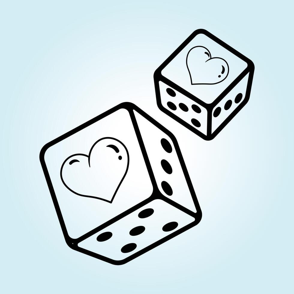 Dice of Love A Romantic Game of Chance vector