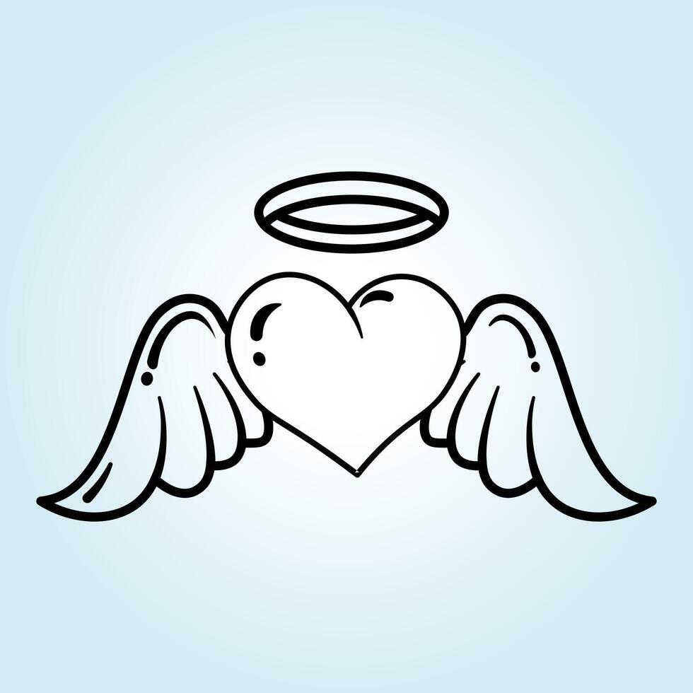 Angelic Heart A Symbol of Pure Love and Devotion vector