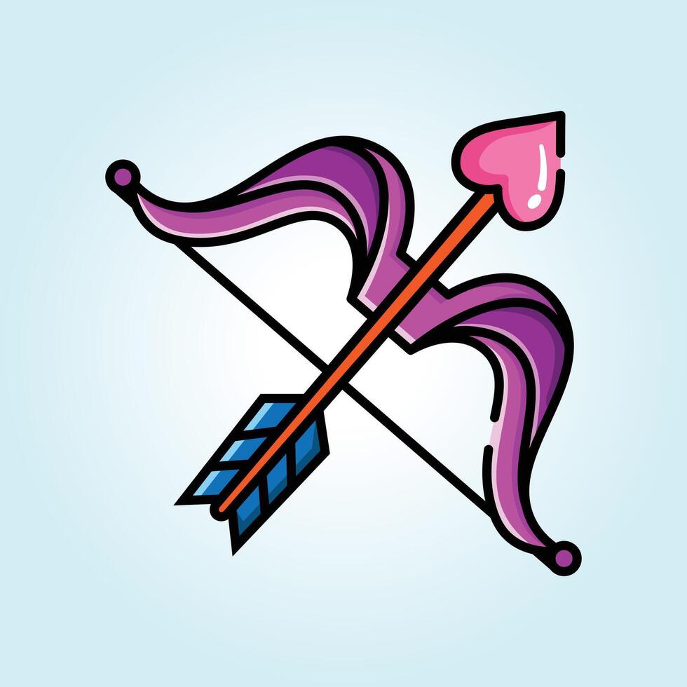 Romantic Bow and Arrow A Valentine's Day Design vector