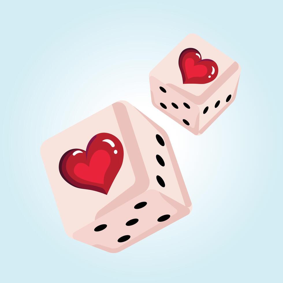 Love Dice A Romantic Gamble of Hearts 54759115 Vector Art at