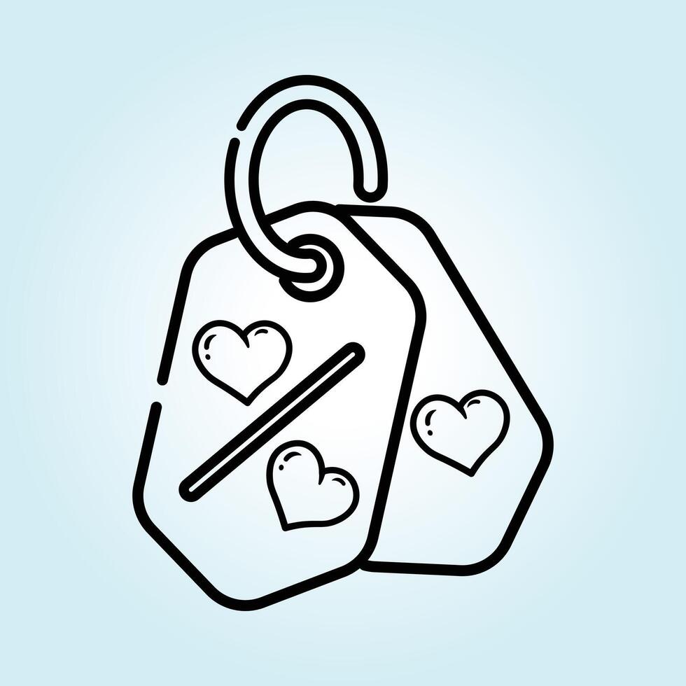 Love Tags Design Romantic Couple's Gift Tags with Hearts vector