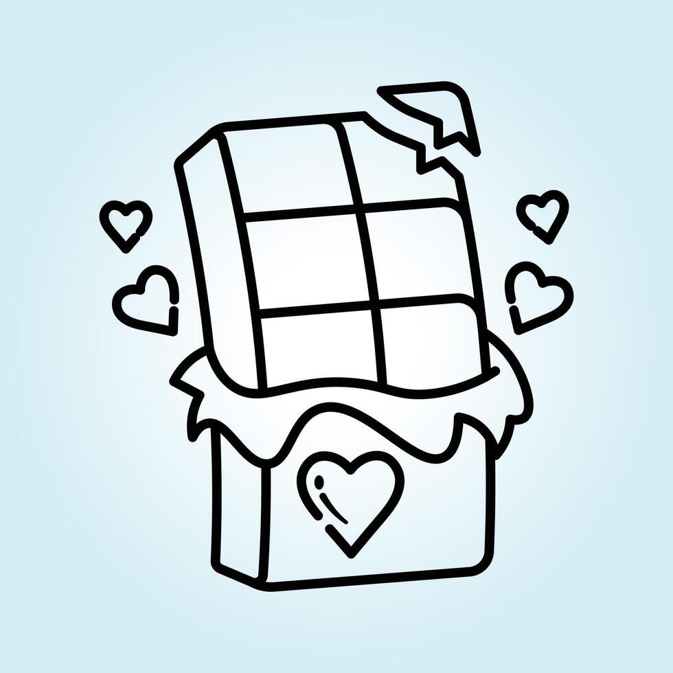 A Delicious Chocolate Bar with Hearts vector