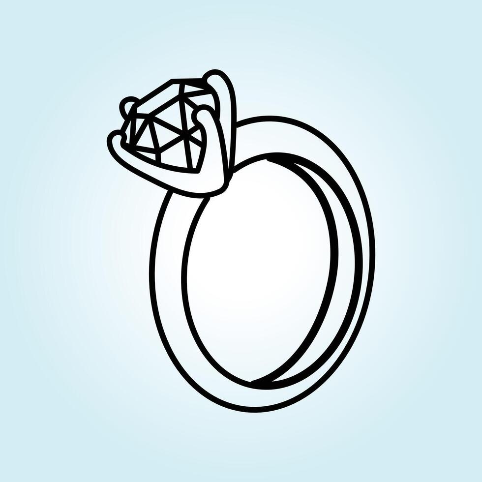 Elegant Diamond Ring Design A Symbol of Love and Commitment vector