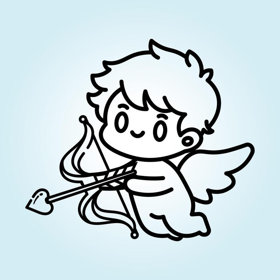 Adorable Cupid Illustration A Charming Valentine's Day Design vector