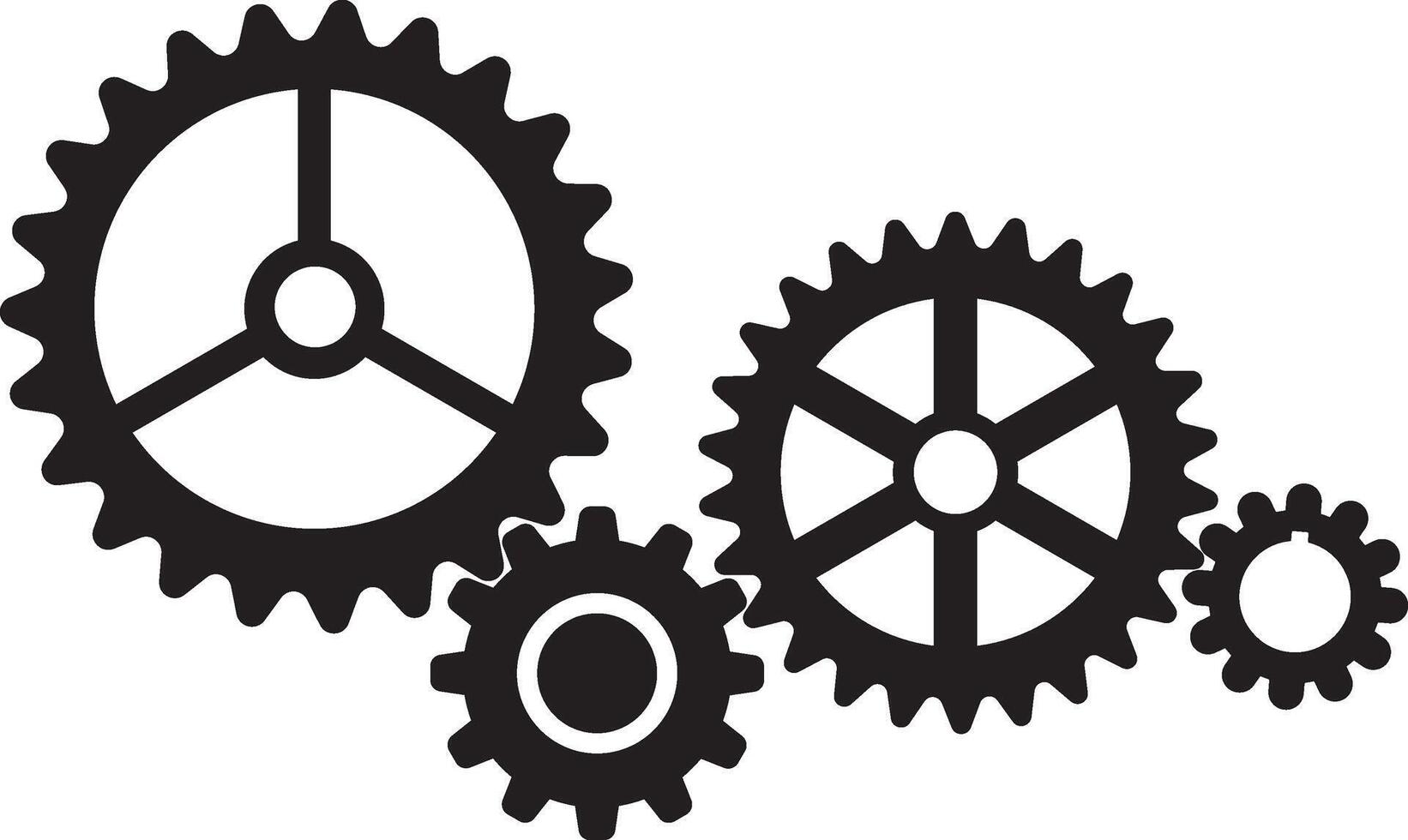 Cogwheel group black icon,Setting symbol vector