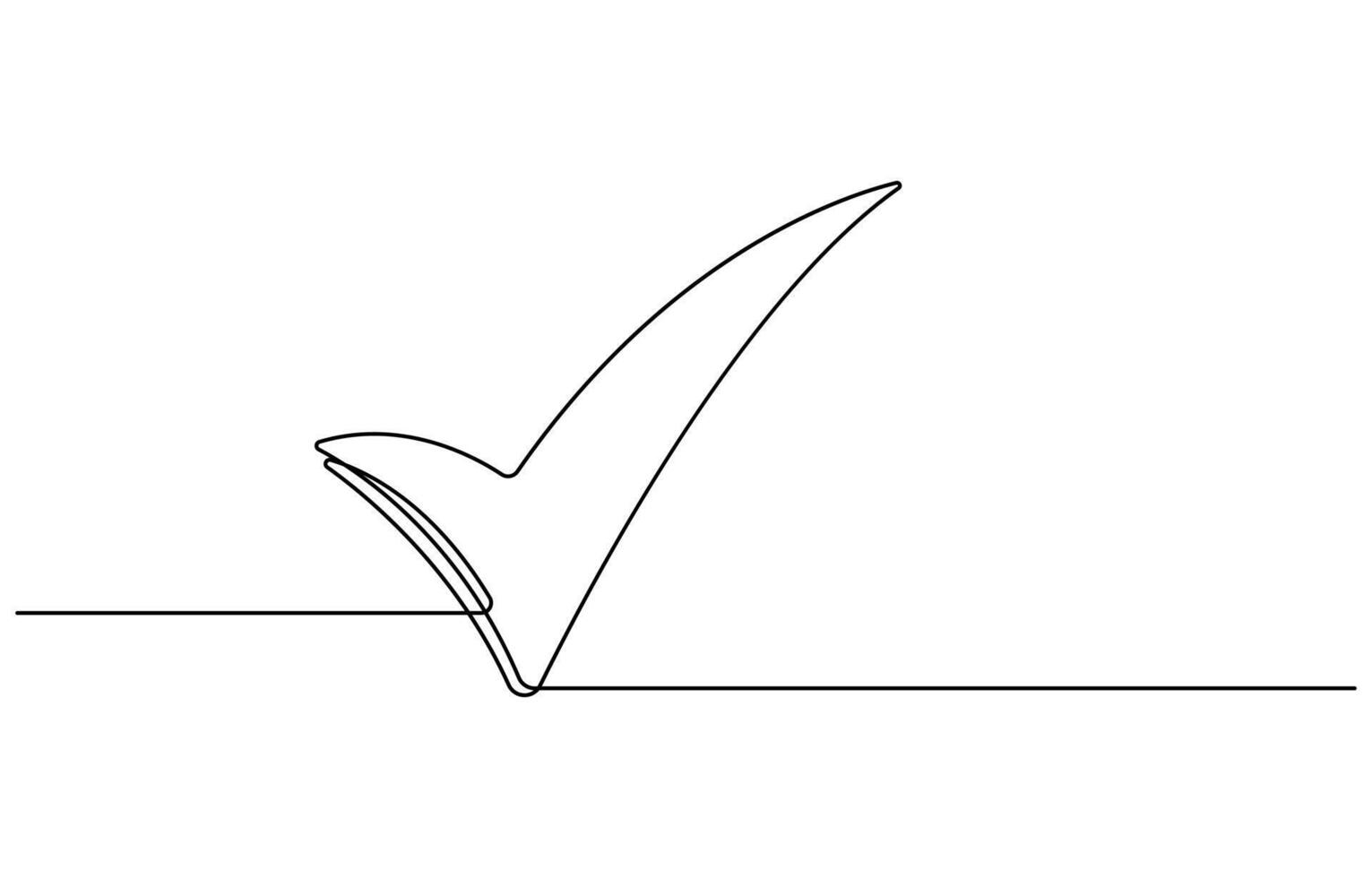 check mark continuous one line drawing vector
