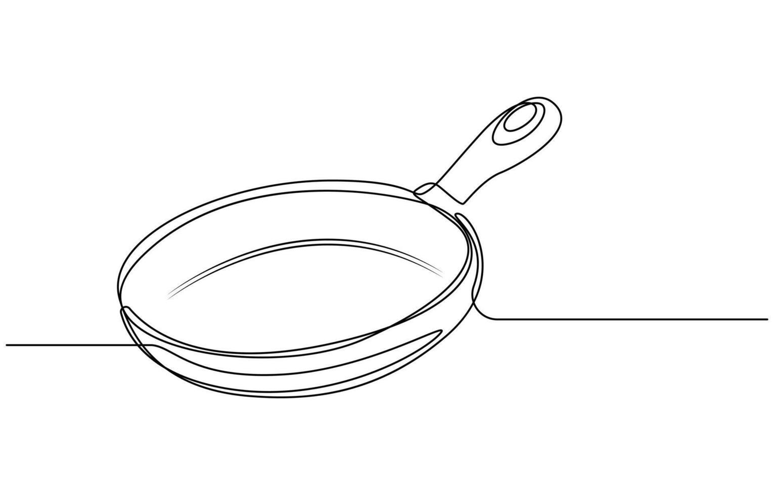 one line drawing of big pan vector