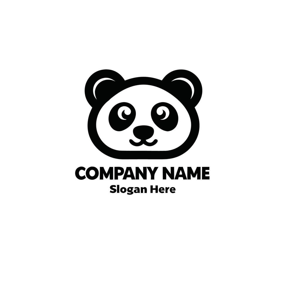 panda bear logo template art vector