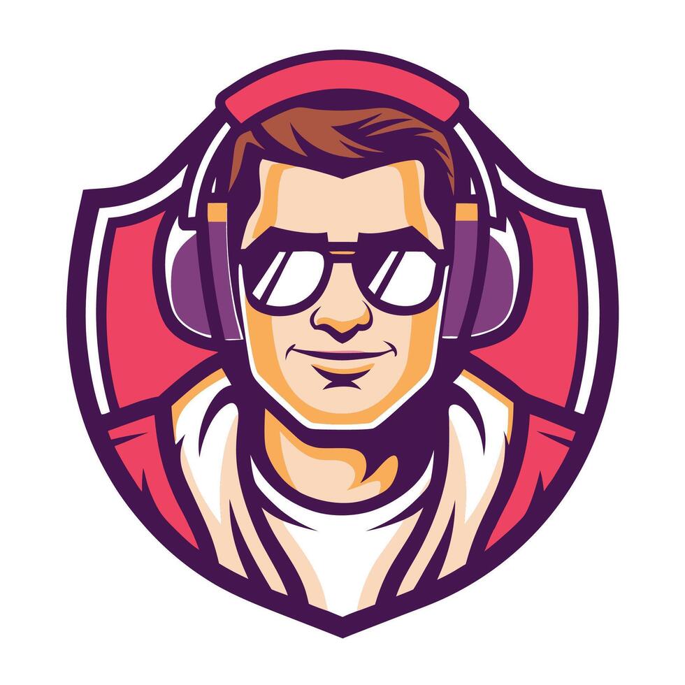 man wearing and sunglasses, vector