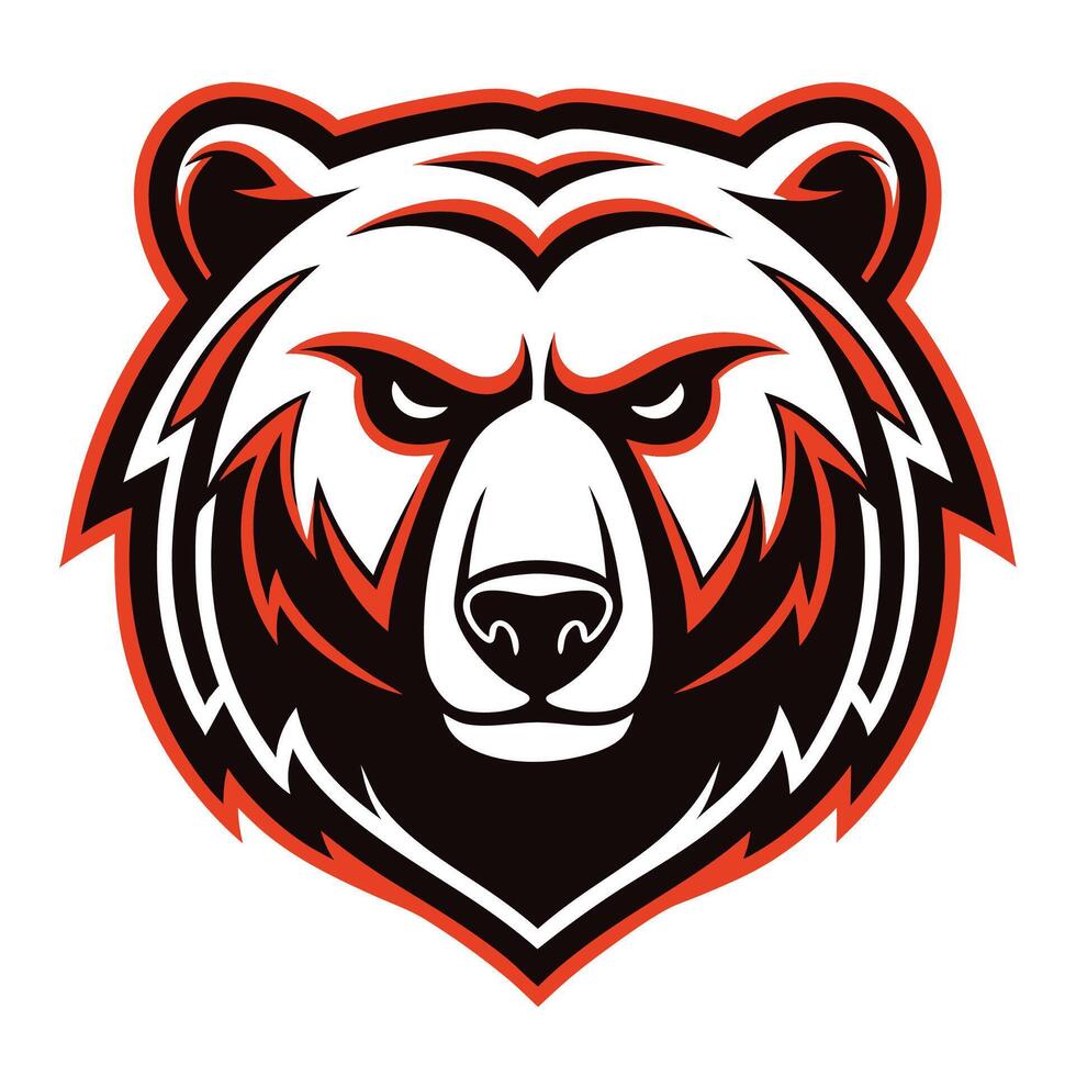 head of bear shown on a white background vector