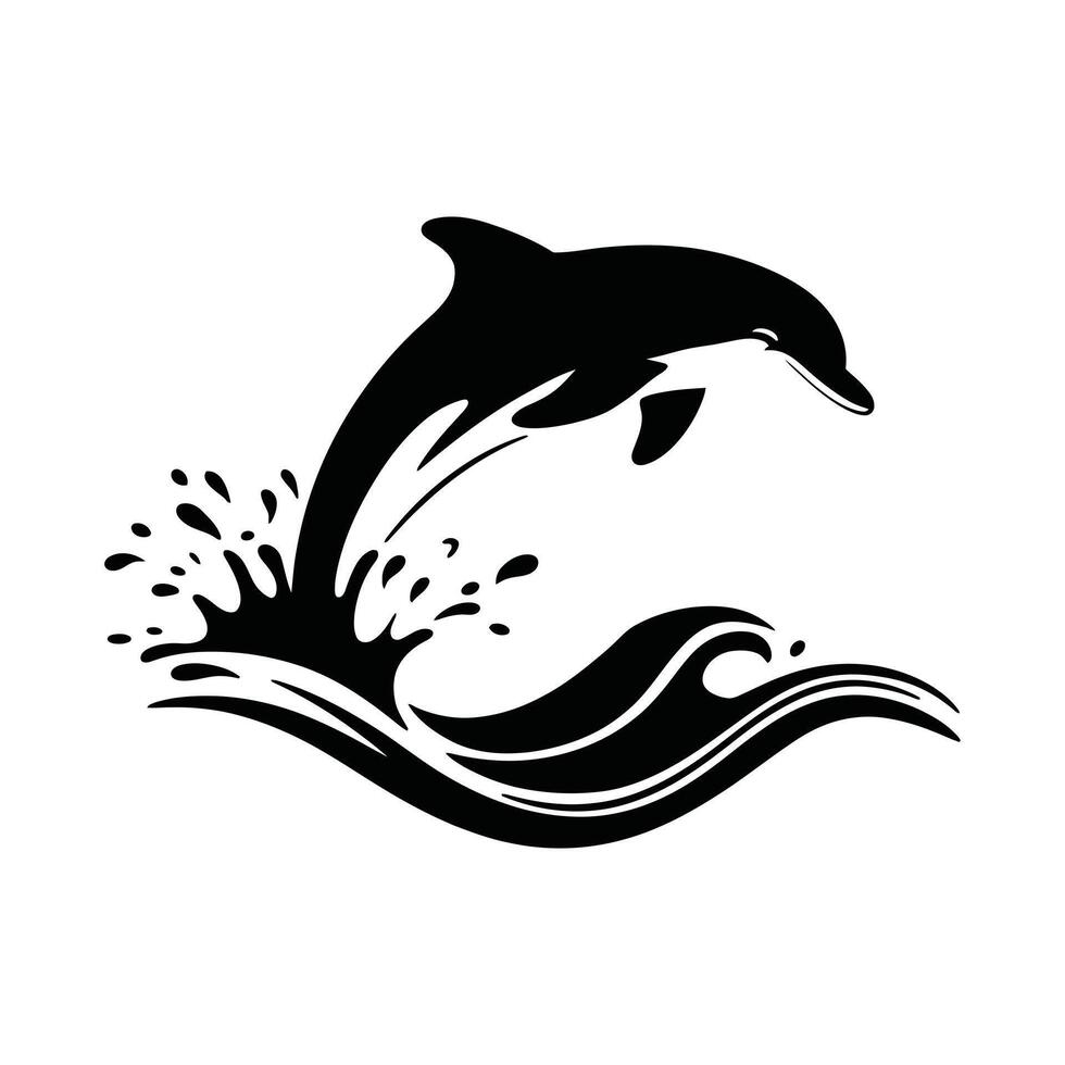 Majestic Dolphin Leaping Through Ocean Waves vector