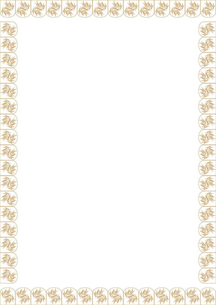 Hand drawn abstract outline line art floral frame. Baroque floral vintage outline design concept vector