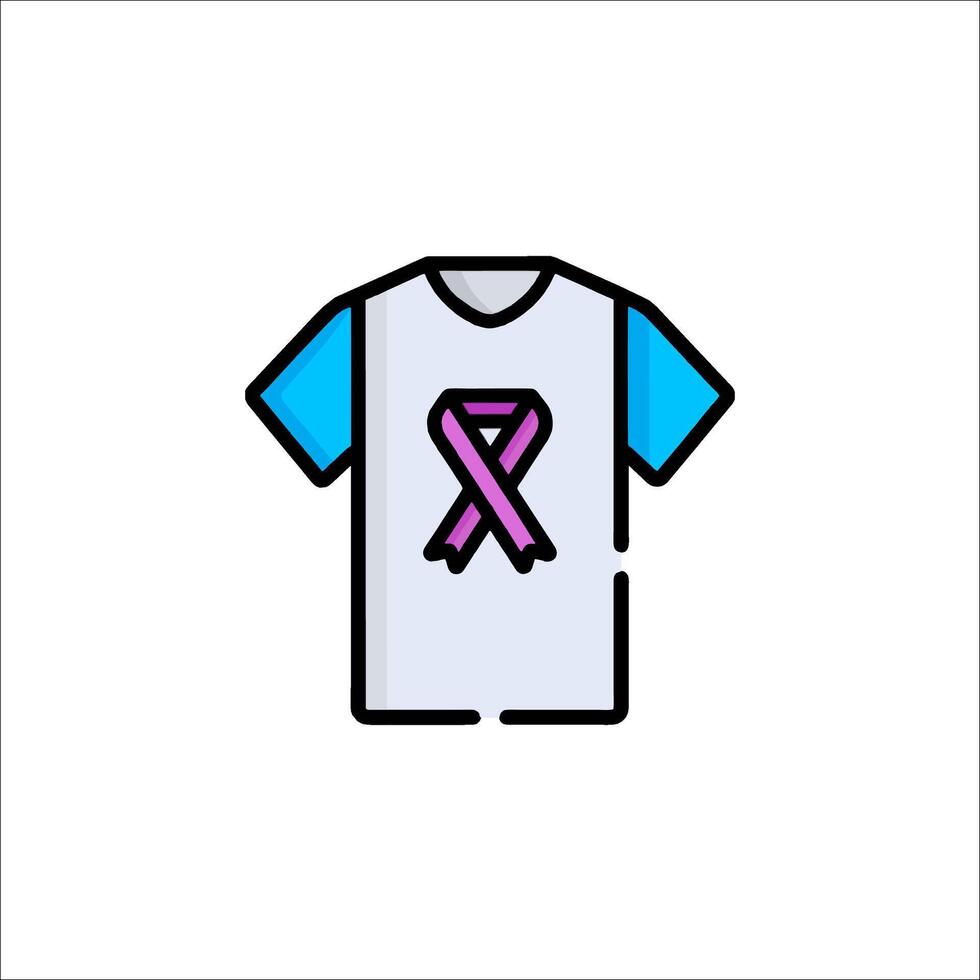 A t - shirt with a purple ribbon on it vector