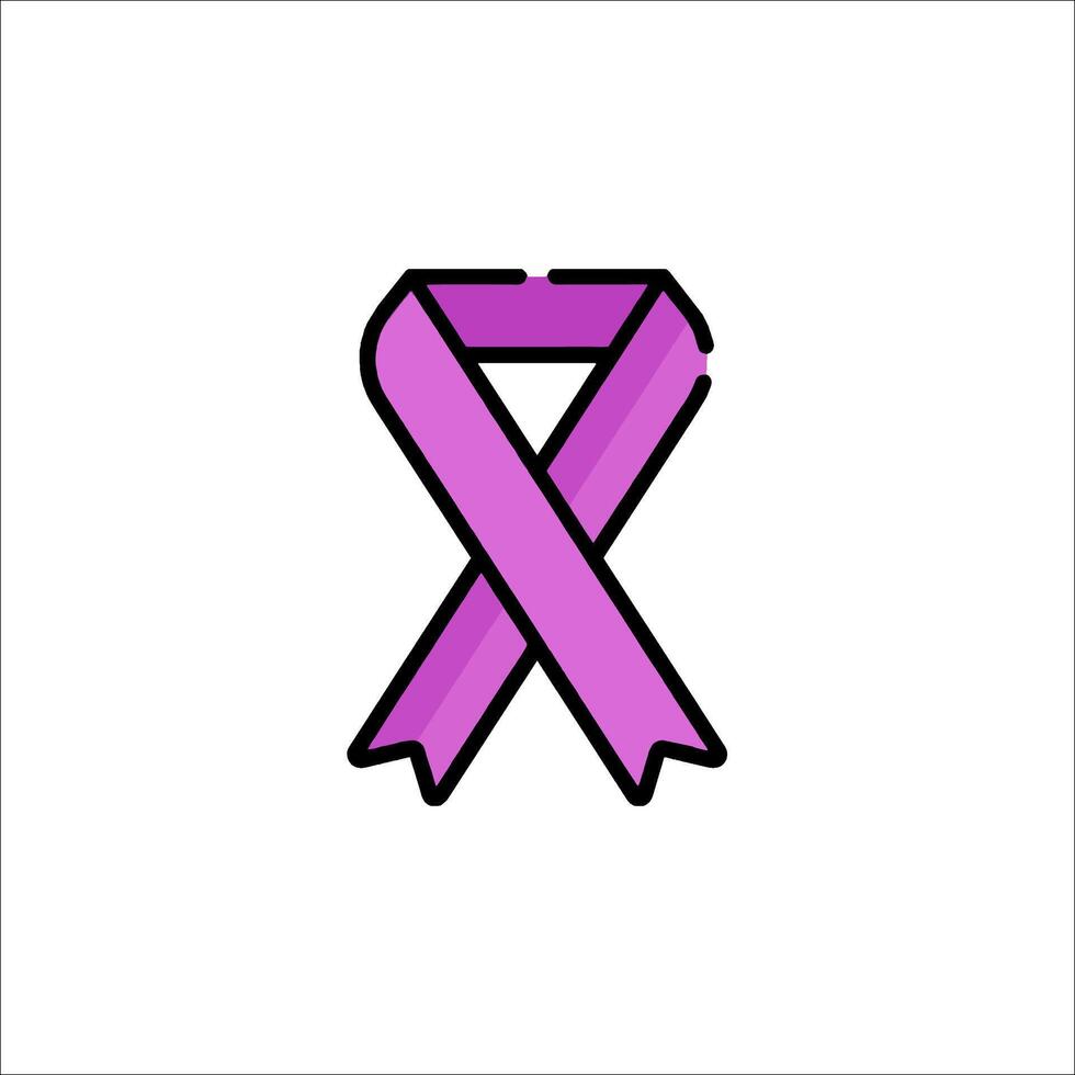 Pink ribbon icon on white background vector