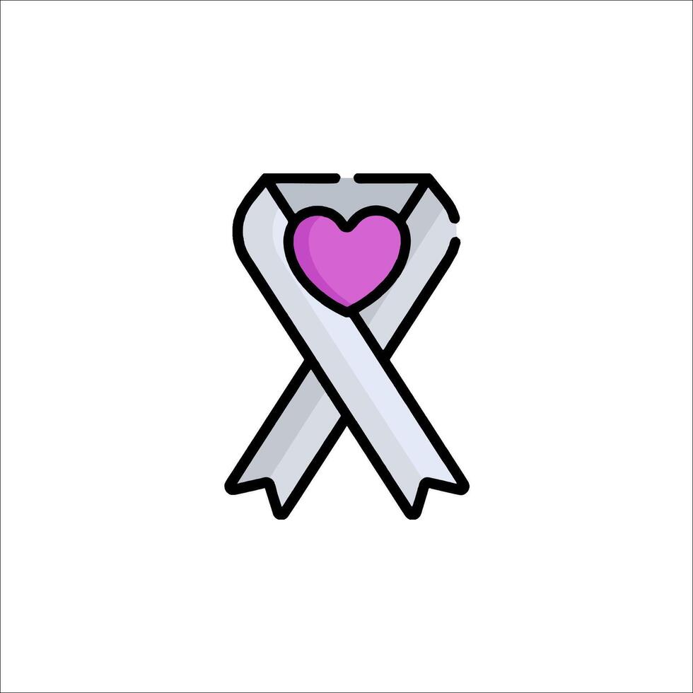 A ribbon with a heart inside it vector