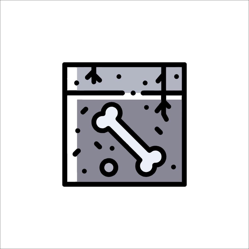 A bone in a box icon vector