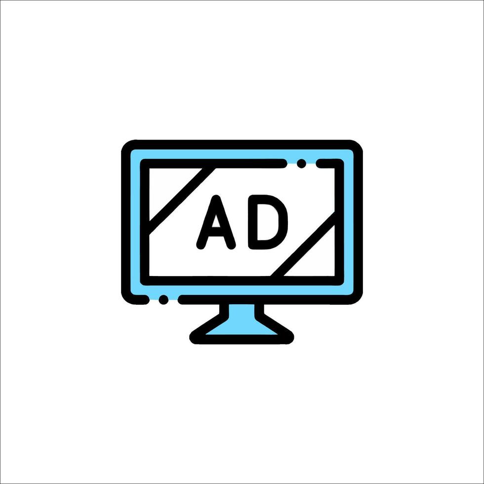 An ad on a monitor with the word ad on it vector