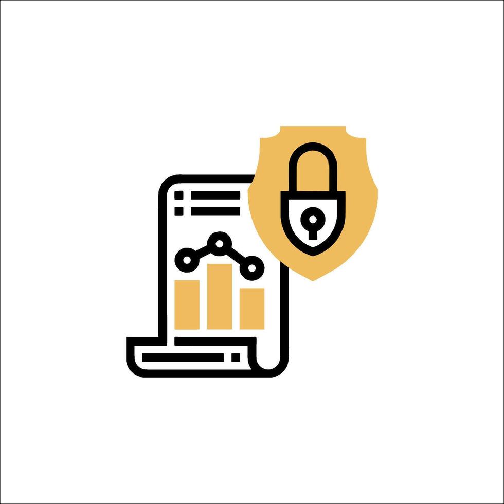 A padlock and a book with a graph on it vector