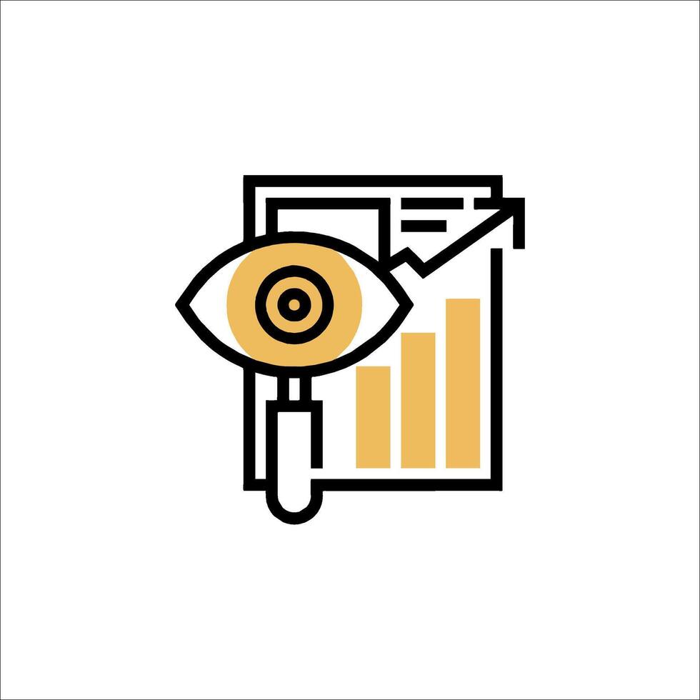 An eye looking at a chart icon vector