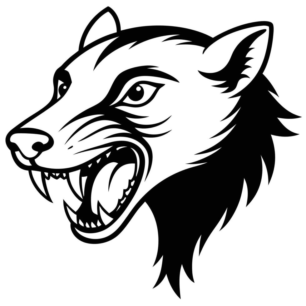 company logo black and white illustration of a wolf head vector