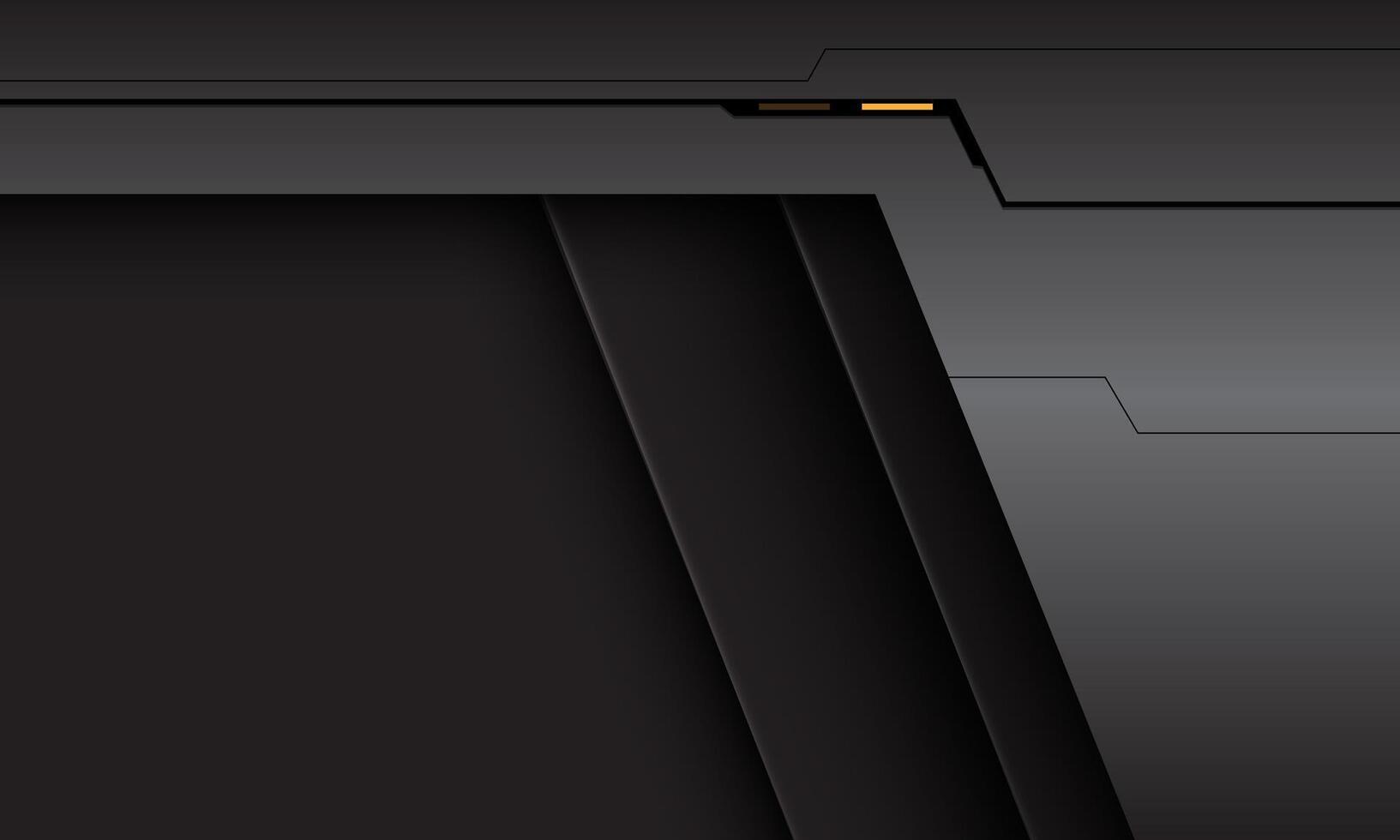 Abstract steel black shadow yellow light technology futuristic style geometric on dark grey background design modern vector