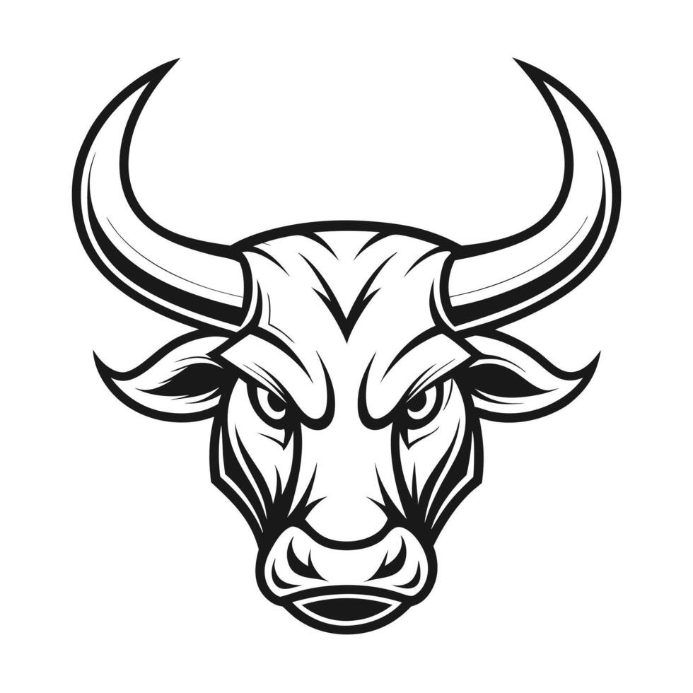 an illustration of a bull head vector