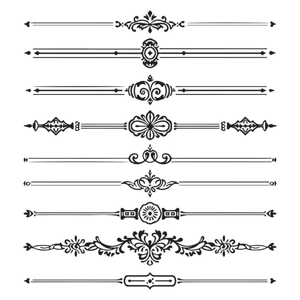 Collection of beautiful calligraphic divider sets vector