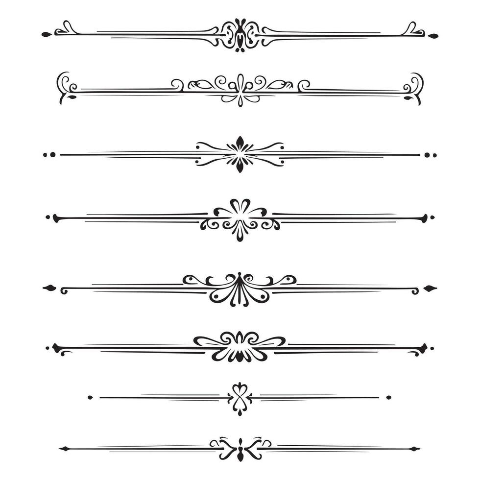 The frames of ornaments Separator components for a traditional, vintage wedding invitation vector
