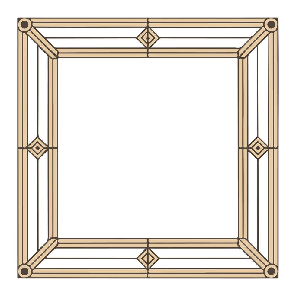 An illustration in art form of a mirrored picture frame. ornamental component of the design vector
