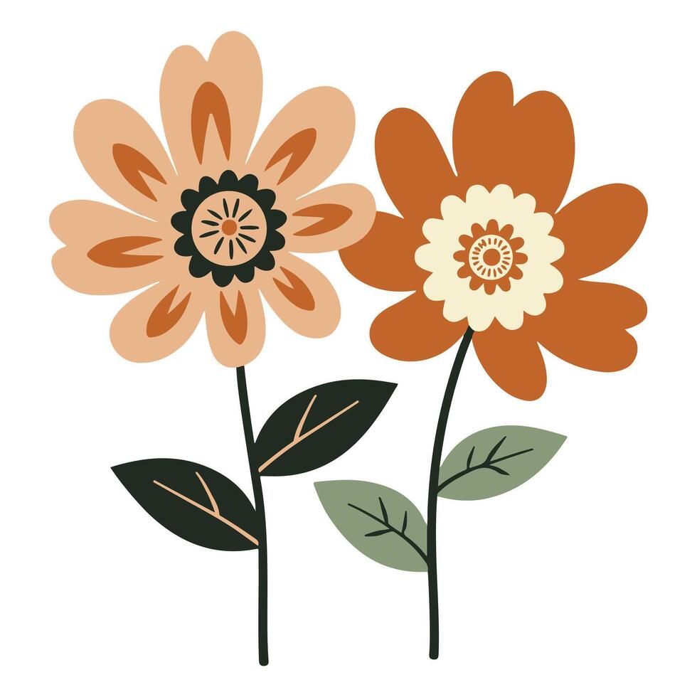 Illustrator artwork of colorful flowers on a white the background vector