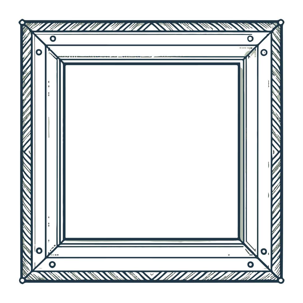An illustration in art form of a mirrored picture frame. vector