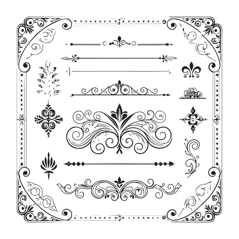 ornamental design components vector