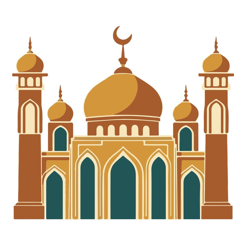 A simple art illustration of a mosque set on a white background vector