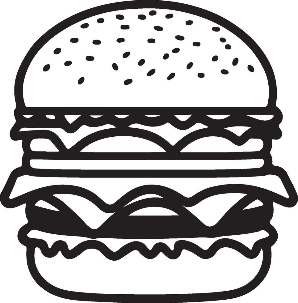 Black and white illustration minimalist hamburger icon. vector