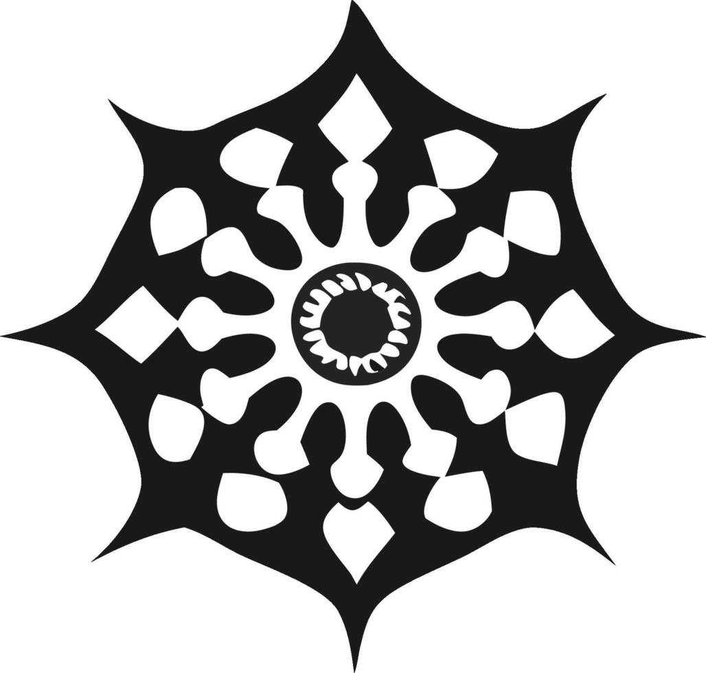 Black and white geometric symbol mandala like design. vector
