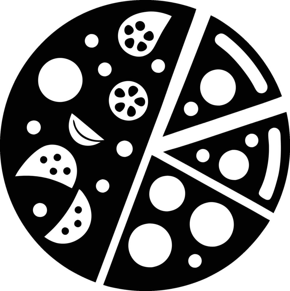 Pizza design circular shape geometric pattern. vector