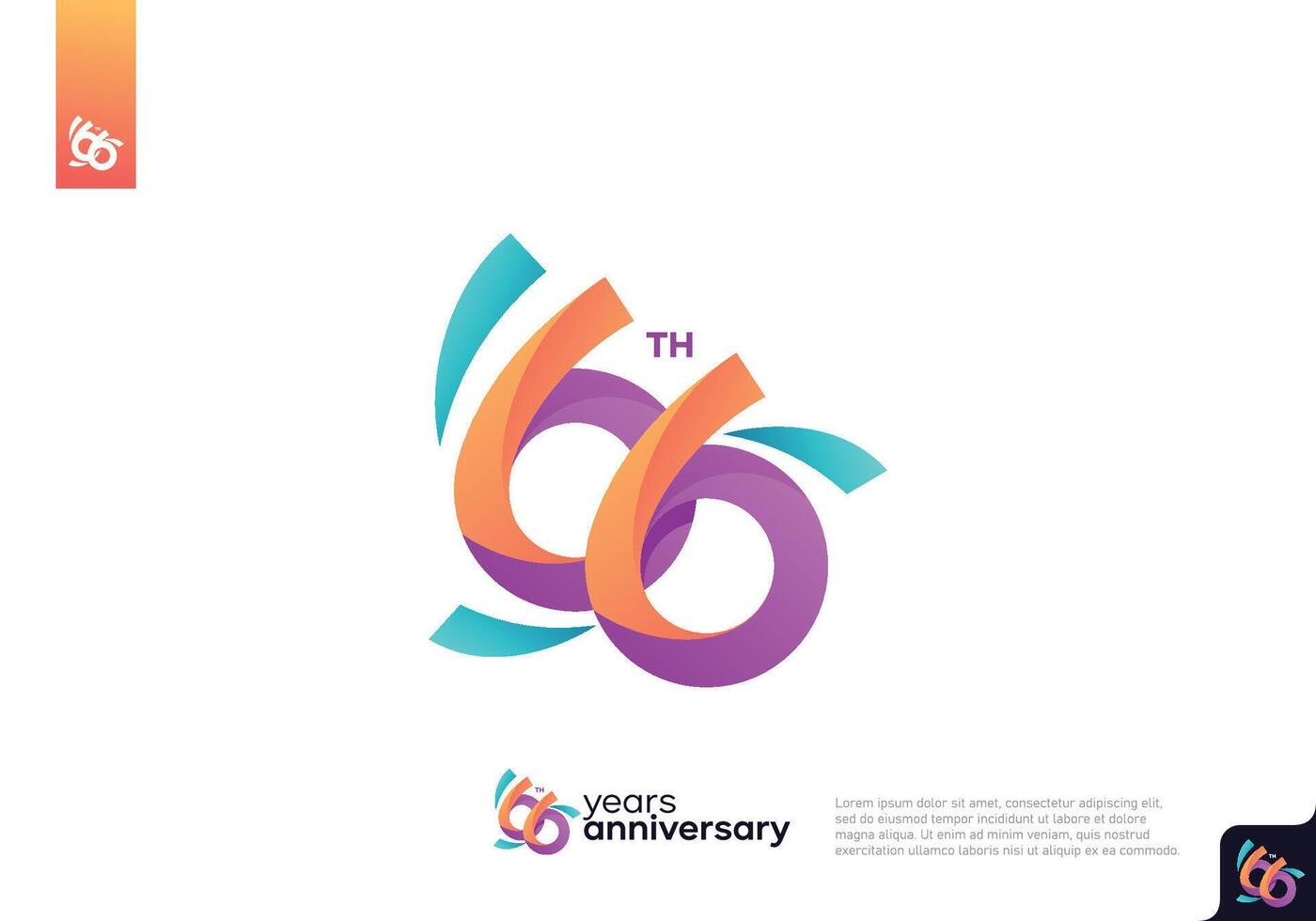 Number 66 logo icon design, 66th birthday logo number, anniversary 66 vector